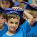 Safety Town graduates hold their caps in place before the start of graduation at Dicken Elementary School on Friday, July, 26, 2013. Melanie Maxwell | AnnArbor.com